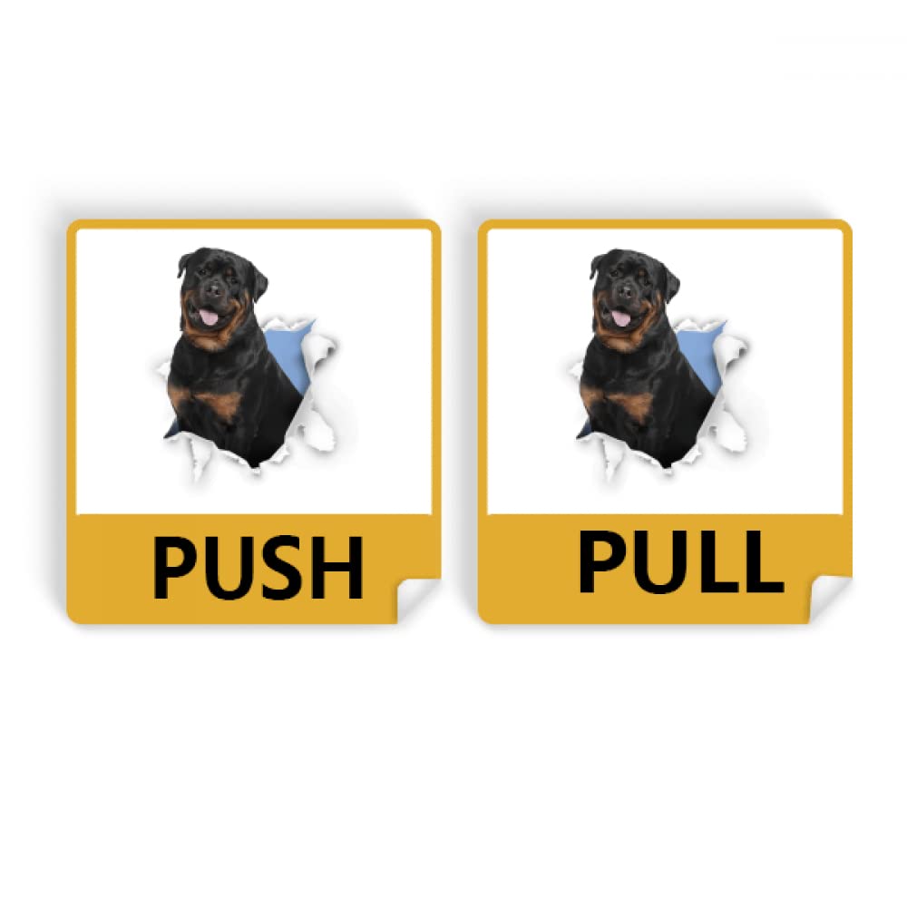 Animal Paper Break Shocks Bad Dogs Push Pull Door Sign Vinyl Stickers Shop