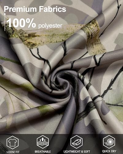 FISHEAL Men's Camo Hunting Shirts - Long Sleeve Performance Camouflage Fishing Shirt Lightweight Quick Dry UPF 50+4