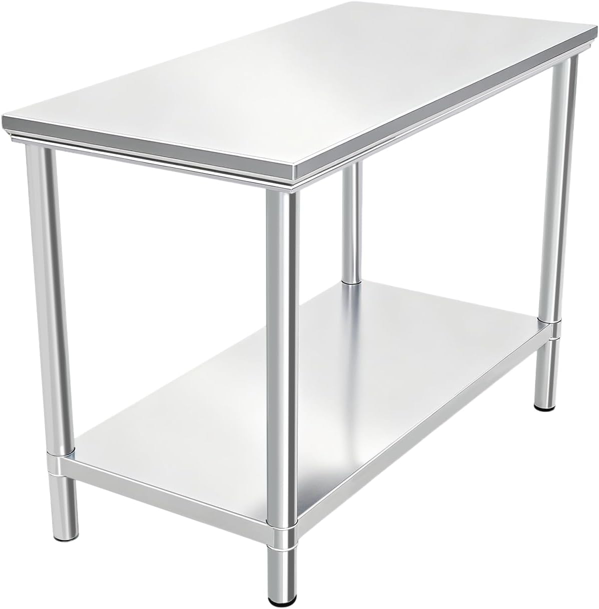 Stainless Steel Commercial Kitchen Bench, 32 "x20, 39 "x20 Easy-to-Install Food Preparation Bench with Lower Shelf Suitable for Commercial Kitchens, Restaurants, Hotels and garages. (32“x20”)