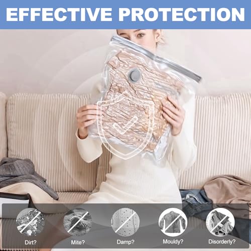 Vacbird Vacuum Storage Bags, 15 Pack Reusable Space Saver Bag for Clothes