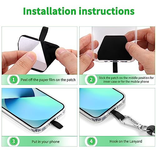 Cell Phone Lanyard 2 Pcs-1 Pcs 30"(Neck Strap×1)+8"(Wrist Strap×1) Black - Photo 29 sur 115