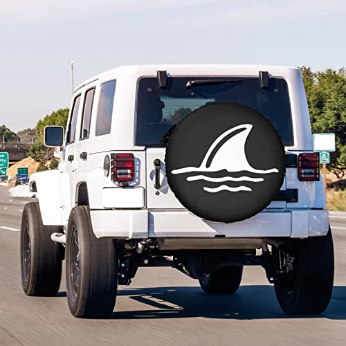 Image of Shark Fin in Water Spare Tire Cover Dust-Proof Wheel Tire Cover Fit Trailer, RV, SUV and Many Vehicle 16 Inch