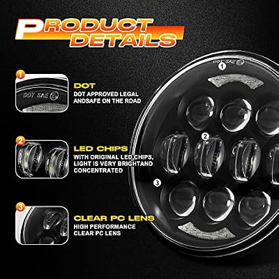 LX-LIGHT Black 5.75 inch LED Headlight + 4.5 inch LED Passing Lights