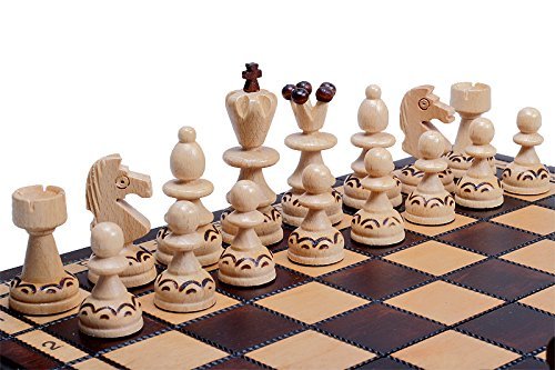 The Rakh - Unique Wood Chess Set, Hand Craved Chess Pieces, Chess Board & Chess Piece Storage by ChessCentral