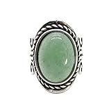 Anillo Ajustable Mujer, 1 Anillo De Cristal Natural Para Mujer, Banda Para El Pulgar Ajustable, Ovalado, Geométrico, Con Piedras Preciosas, Hecho A Mano, Joyería Espiritual De 7 Chakras, Regalos Para