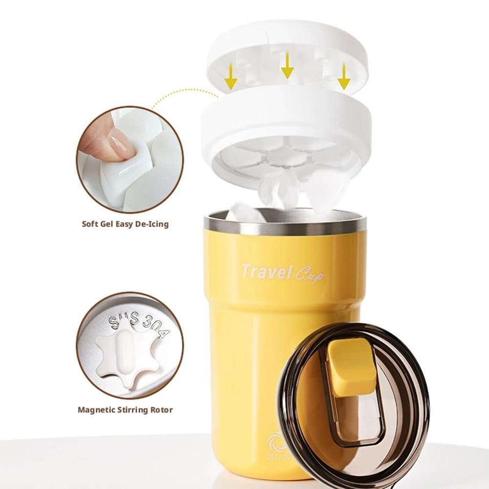 Taza magnética de viaje autoagitable, taza de café eléctrica recargable, taza de acero inoxidable a prueba de derrames para bebidas heladas y café