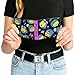 Buckle-Down Men's Nickelodeon Wallet, Bifold, Rocket Power Character Faces Scattered Black Multi Neon, Vegan Leather, 4.0