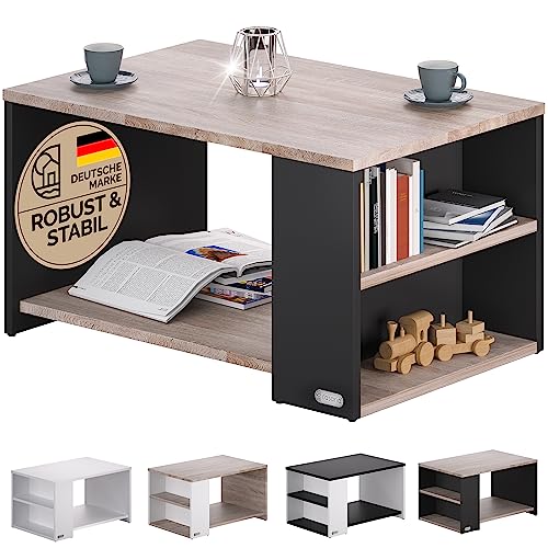 Couchtisch Schwarz 40x40x42cm - Moderner Beistelltisch Mit Ablage
