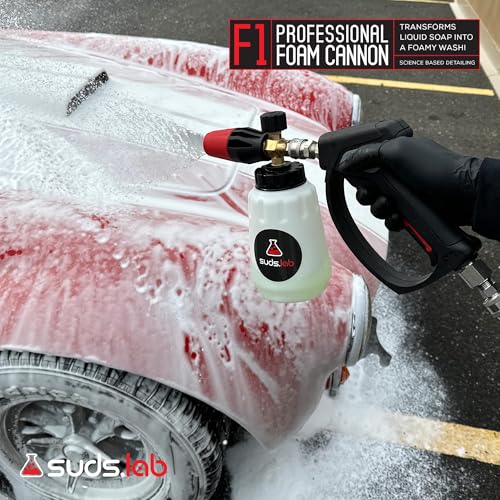 Suds Lab F1 Professional Foam Cannon with 32 Ounce Canister, Adjustable Foam Nozzle, Quick Connect Pressure Washer, Clean Dirt, Car Washing - Image 6