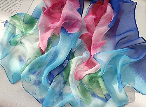 Pokeedioty Scarfs for Women Lightweight Fashion Scarves Elegant Floral Pattern Sheer Scarfs4