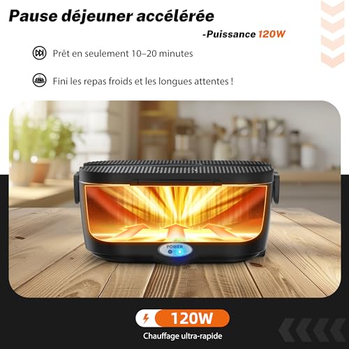 Gamelle Chauffante Rapide 120W 3-en-1 12V/24V/230V avec Sac Isotherme – Image 2