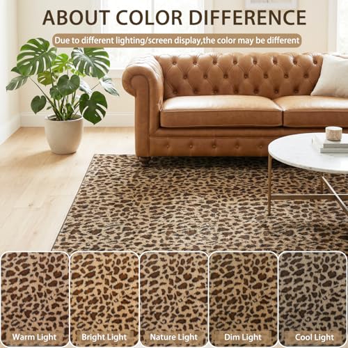 Tapete con Estampado de Leopardo 5x7 Pies miniatura 5