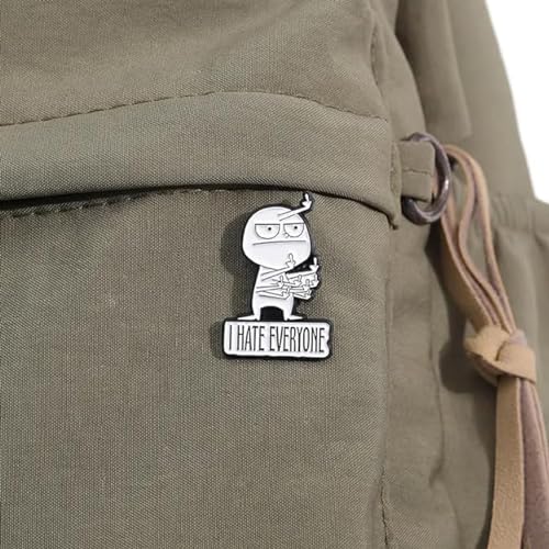 Image of I Hate Everyone Funny Brooch - Interactive Mood Expressing Enamel Pin, White Elephant Gift for Women & Men