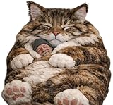 Giant Fluffy Plush Cat Sleeping Bag for Human Adults, Cozy Soft Warm Blanket Animal Shaped Envelope Camping Travel Sleeping Bags for Adults Cold Weather Cat D