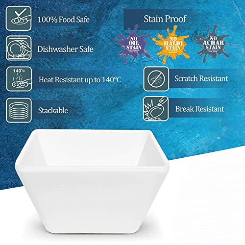 Image of E-EZRA Large Square Velocity Food Container Melamine Bowl / 4500 Ml (White)