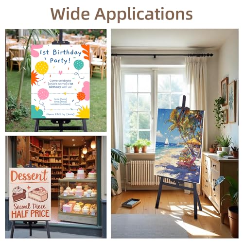 Image of Falling in Art Adjustable Wooden Easel Stand for Painting&Display, Black