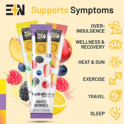 En Engineered Nutrition Electrolytes Powder Packets Single-Serving Hydration Drink Mix Sticks, Keto, Non-Gmo, No Sugar, Vegan, Soy-Free, Dairy-Free & Gluten-Free (Variety, 18 Count (Pack Of 1)) #TOP3
