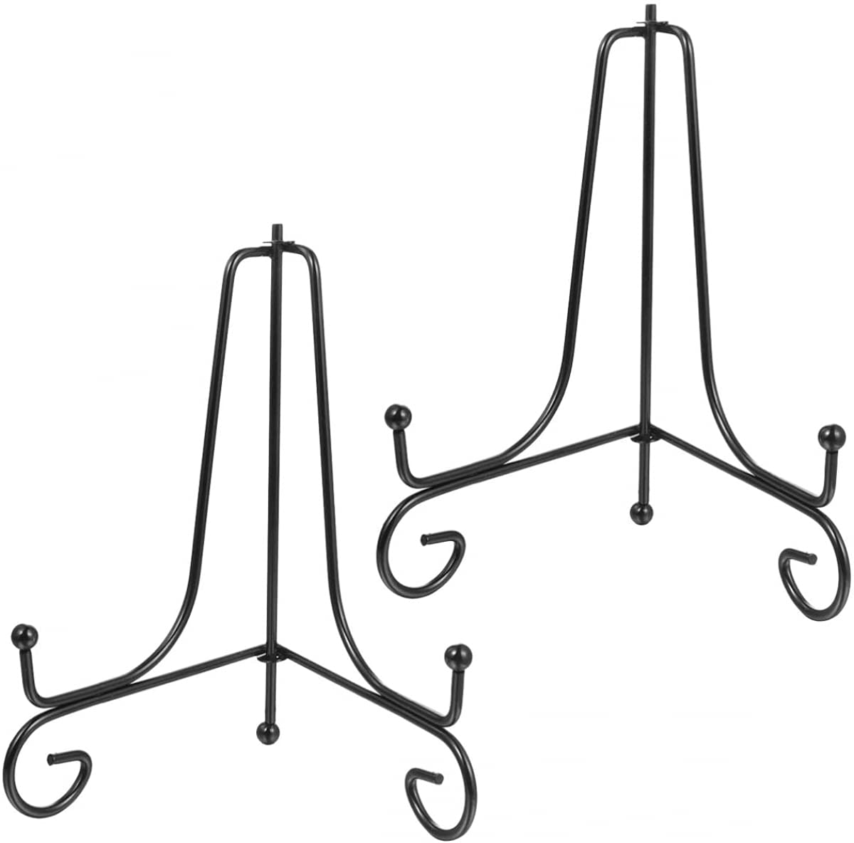 Goodern2pcs 7 Inch Display Stand,Easel Metal Plate Stands,Desktop Dish Holder,Folding Storage Rack for Home Office Shop Brick Tea Bowls Platters Display,Plastic Picture Frame Stand Holder