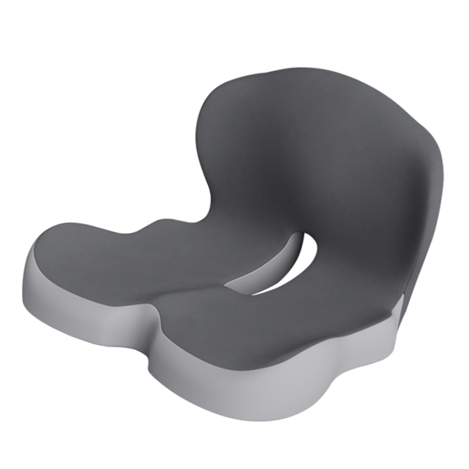 Cojín de asiento ergonómico con doble esquema de color gris para apoyar la parte inferior de la espalda y acolchado ortopédico de doble gris ventilado cómodo