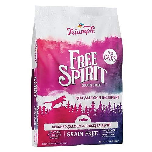 Triumph Free Spirit Deboned Salmon & Chickpea Recipe Dry Cat Food, 11lb.