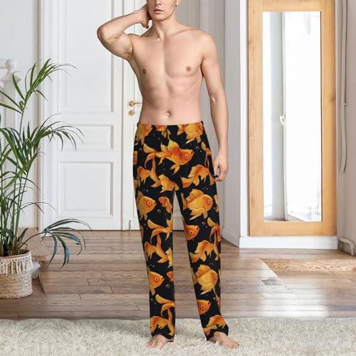 Mens Pajama Pants - Comfy Red Goldfish Print Pjs Sleep Bottoms for Mens Lounge Pants with Pockets3