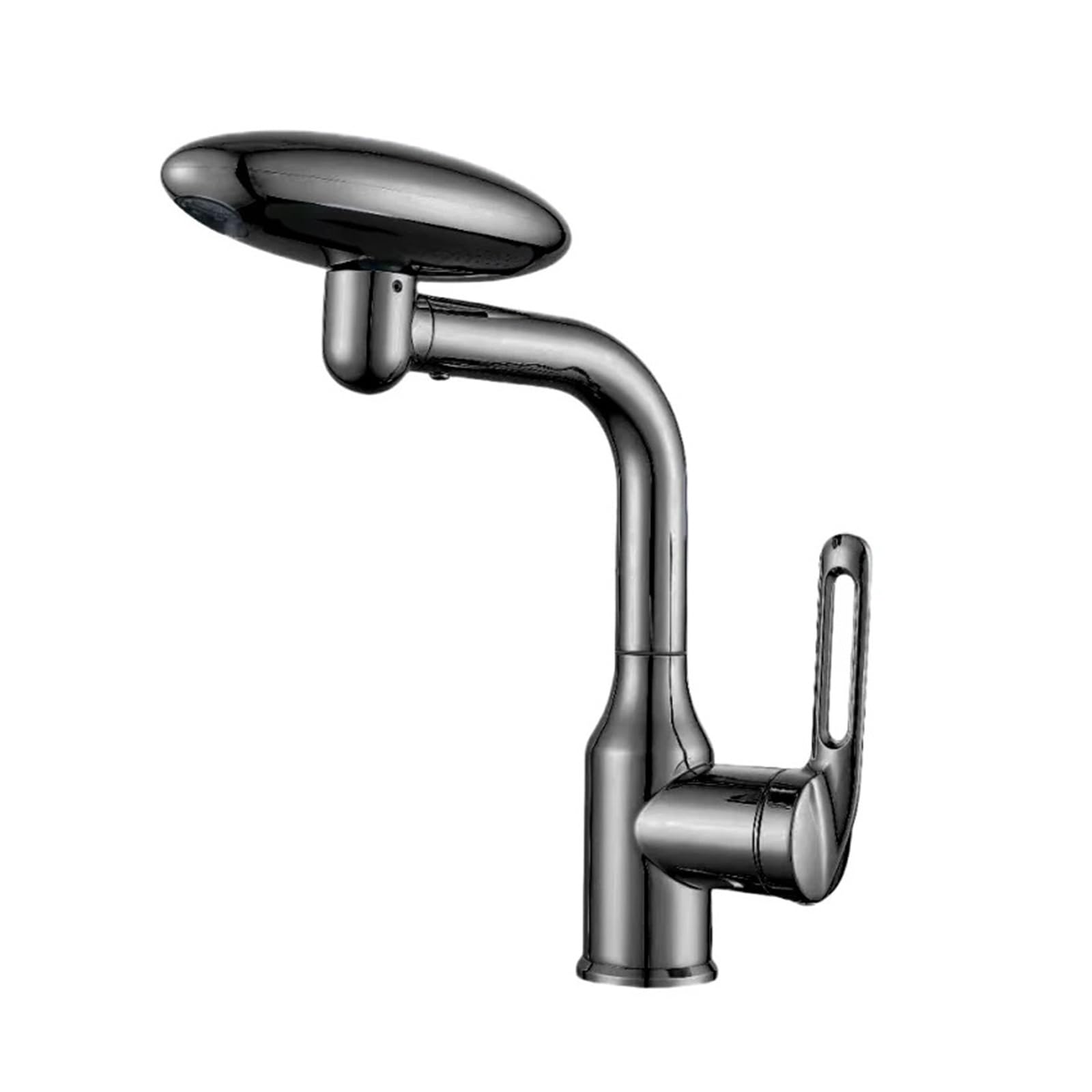 Jvddi Grijs Multi Functional Waterfall Basin Faucet 4 Modes Stream Sprayer 360° Rotation Hot Cold Water(Grijs)