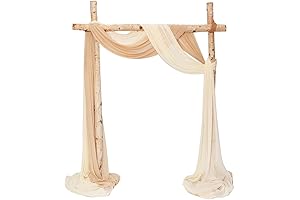 SHERWAY Chiffon Arch Drapery for Weddings and Parties (Ivory & Nude)