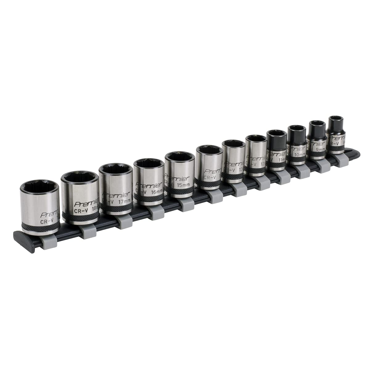 Sealey Ak2741b 12Pc 3/8"Sq Drive Lock-On Socket Set - Black Series