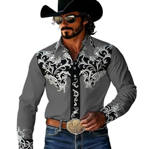 Chemise en jean délavé pour homme grise taille M coupe droite décontractée à manches longues