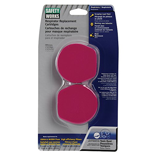 Safety Works SWX00324 Toxic Dust Respirator Replacement Cartridges, P100