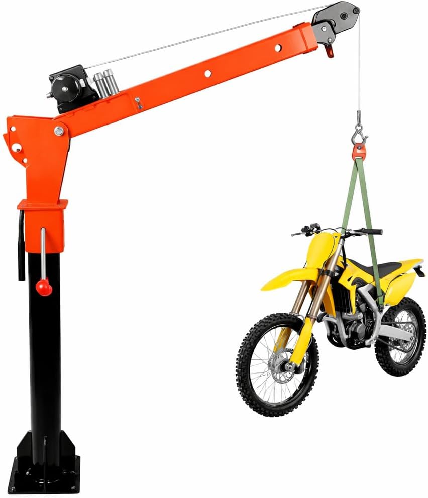 Truck Crane,6000LBS 12V Electric Pickup Alloy Steel Crane Truck Bed Crane with 360° Rotating Jib for Lifting in Goods in Factory Timber Mill Construction Factory