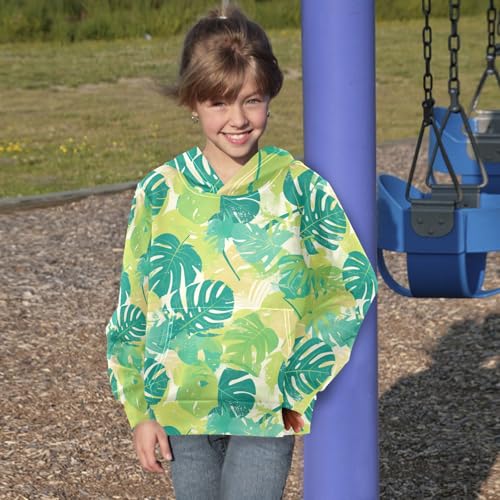 KLL Leaves Monstera Blots Toddlers and Boys' Sweatshirts Sweater Long Sleeve Pullover Hoodies Kangaroo Pocket4