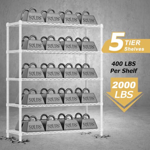 Image of ROOMTEC 5-Tier Storage Shelves, Heavy Duty Wire Shelving, 48 inch W*20 inch D*72 inch H