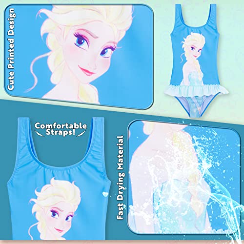 Image of Disney Girls One Piece Swimming Costume, Comfortable Stretchy Swimsuit - Girls Gifts