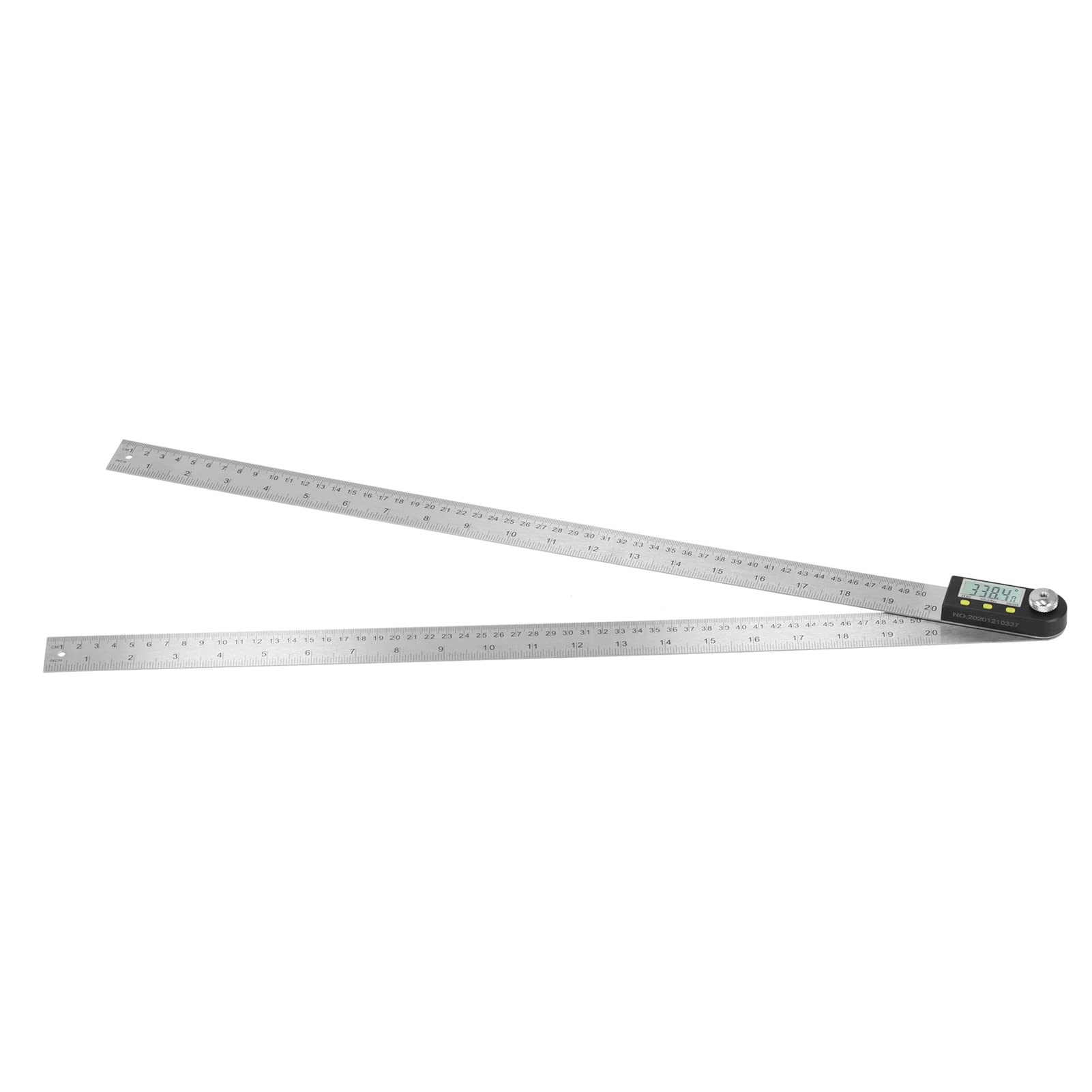 Digitales Winkelmesser-Lineal mit LCD-Display, Messwerkzeug für Holzbearbeitung und Maschinenbau, Edelstahl, 2-in-1 (0–500 mm)