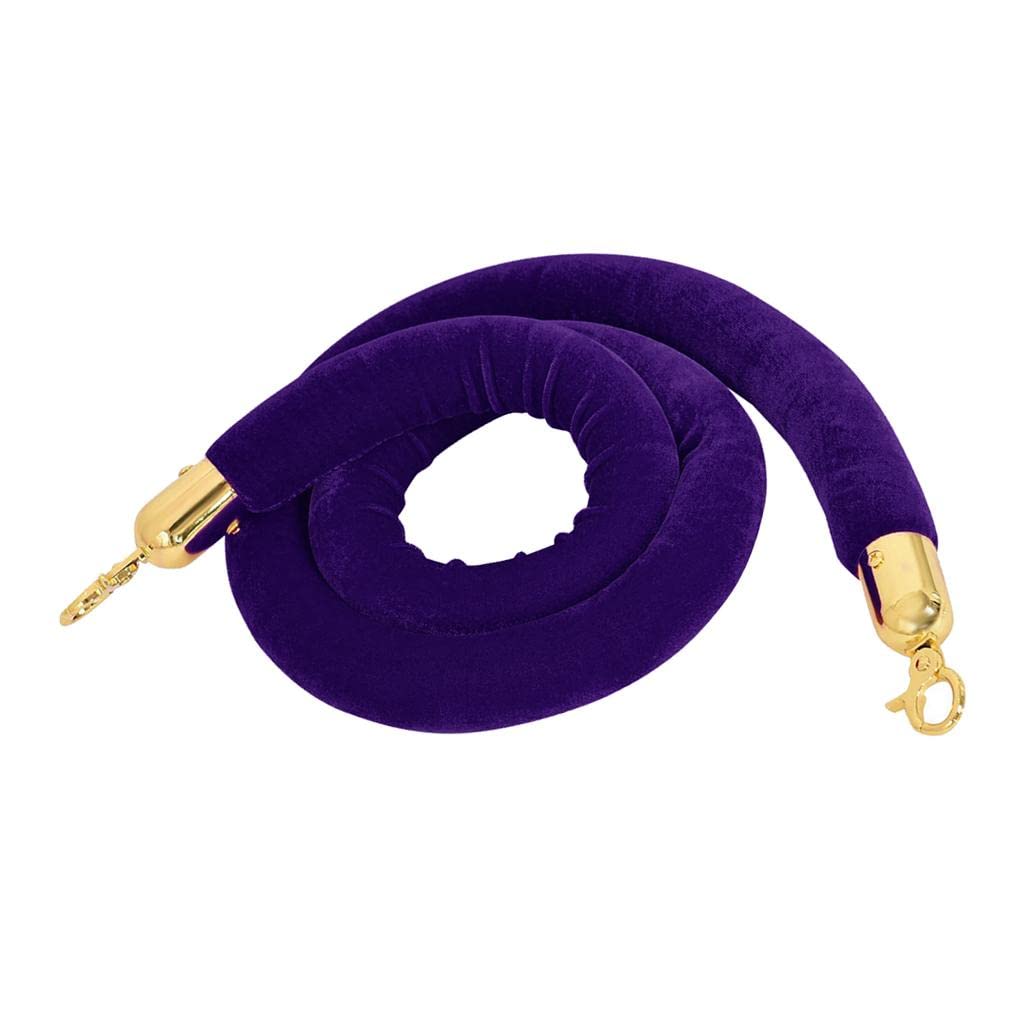 Corde de queue en velours violet pour sécuriser les accès sans barrière