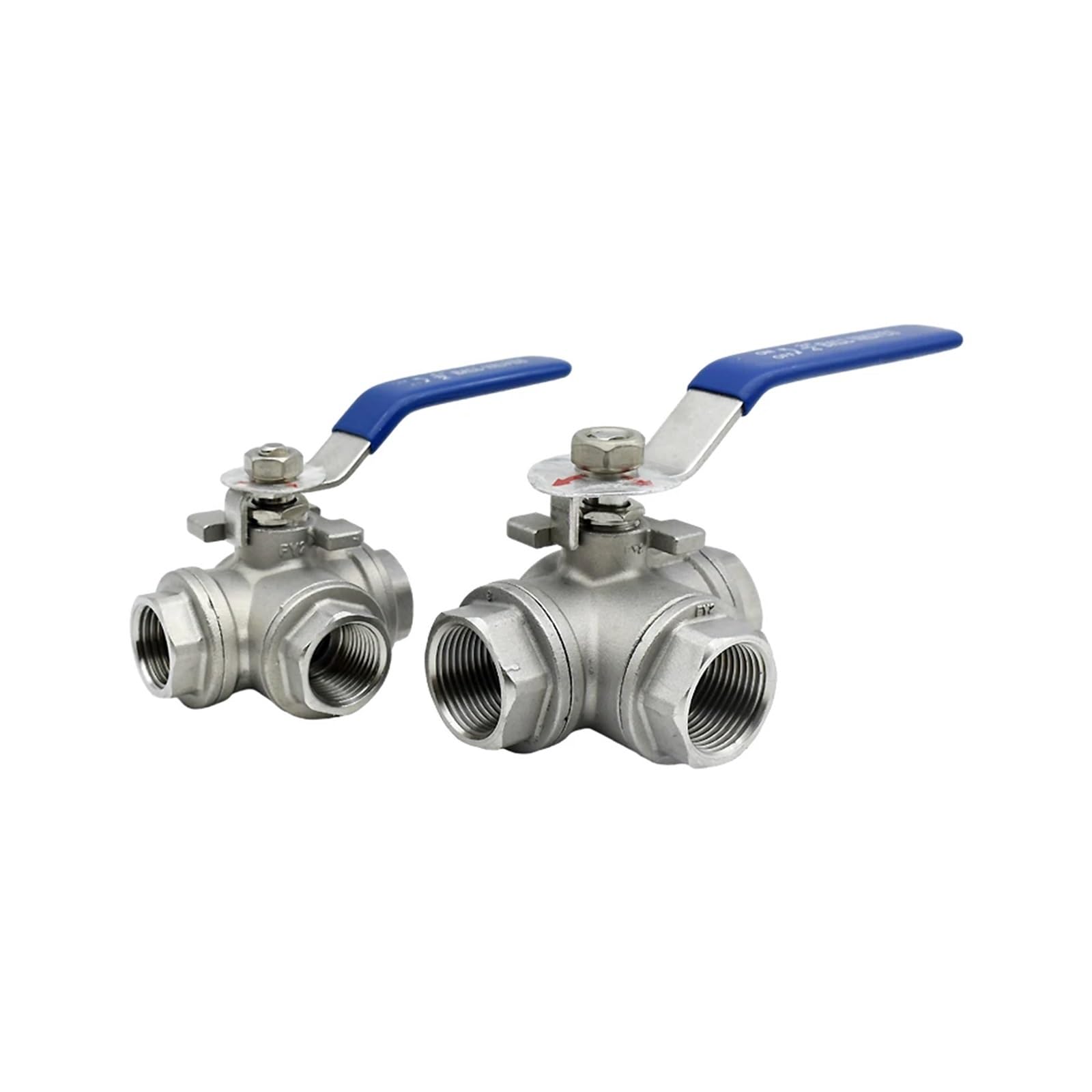Valvula Seguridad Válvula de bola de tres vías de acero inoxidable 304 316, conector hembra de puerto completo BSP de 1/4" a 2", puerto T/L para agua y gas válvula reductora(1/2",SUS316_T TYPE)