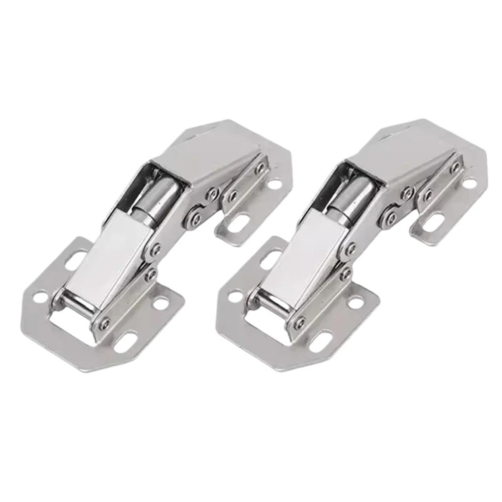 Kdhcvkz 1 Set 2/4/6/10Pcs 90 Degree Stainless Steel Hinge No-Drilling Hole(1 Set)