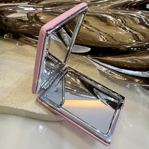 Espejo de Maquillaje portátil doble faz plegable miniatura 4