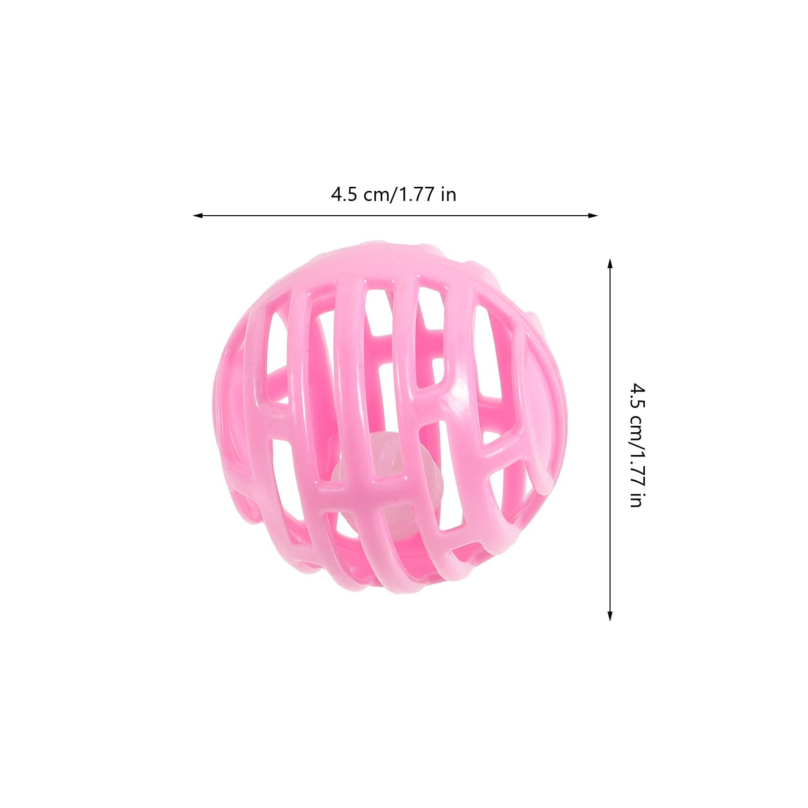 LOGOFUN 10pcs Cat Ball Toy with Bell Plastic Cat Toy with Bell Kitten Interactive Toy Kitten Teething Toy for Pet Supplies - Pink+Blue