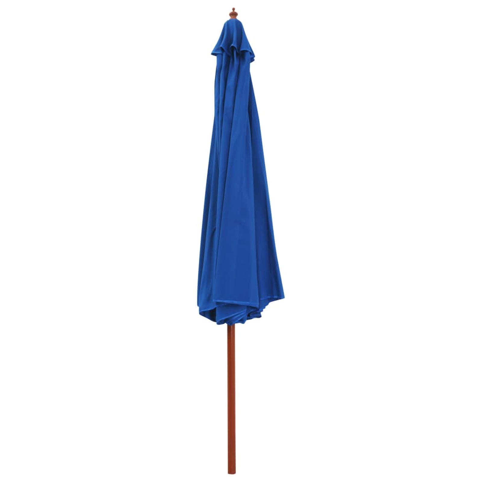 Homgoday Sombrilla de jardín con Palo de Madera Azul 350 cm Sombrilla de Jardín,Protección UV Sombrilla Jardín Grande Orientable Jardín Parasol Balcón