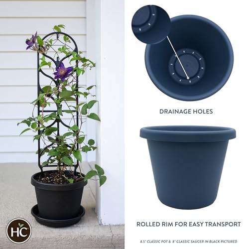 The Hc Companies LIA24000DE2 24 Inch Round Classic Planter - Large Plastic Plant Pot thumb #2