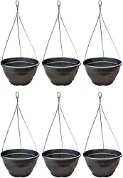 Kit 6 Vaso/cuia Suspenso Para Samambaia e Planta Pendente + Cabo De Aço