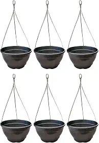 Kit 6 Vaso/cuia Suspenso Para Samambaia e Planta Pendente + Cabo De Aço