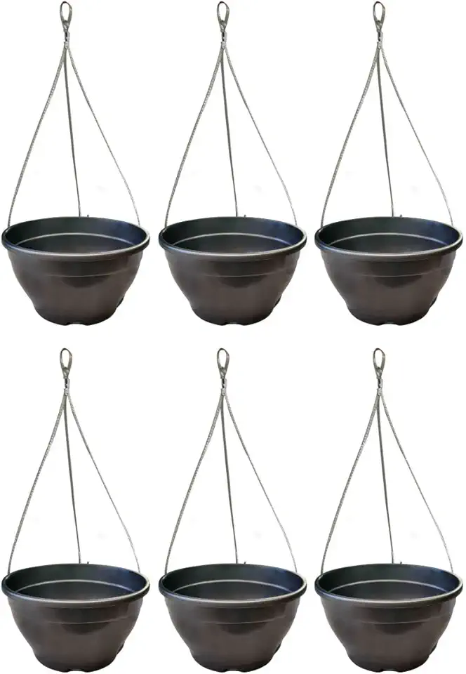 Kit 6 Vaso/cuia Suspenso Para Samambaia e Planta Pendente + Cabo De Aço