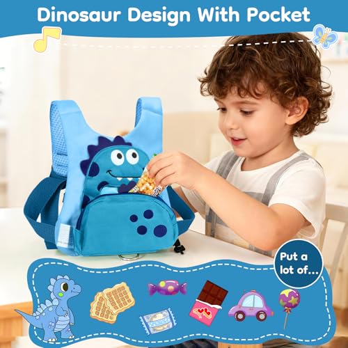 Image of Dr.meter 3 in 1 Toddler Harness Leash with Key Lock for Boys Girls | Cute Dinosaur Kids Safety Harness + 8.2ft Anti Lost Wrist Link Child Walking Assistant Strap for Outdoor Activity Travel