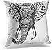 Produktbild hgdfhfgd Dekokissenbezug Elefante Tribal Cambodia Safari Zeichnung Dekorative Kissenbezug Wohnkultur Platz 18X18 Zoll Kissenbezug