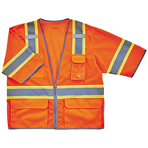 Image of Ergodyne GloWear 8346Z Reflective Safety Vest, ANSI Class 3, Hi Vis Two Tone, 6 Easy Access Pockets