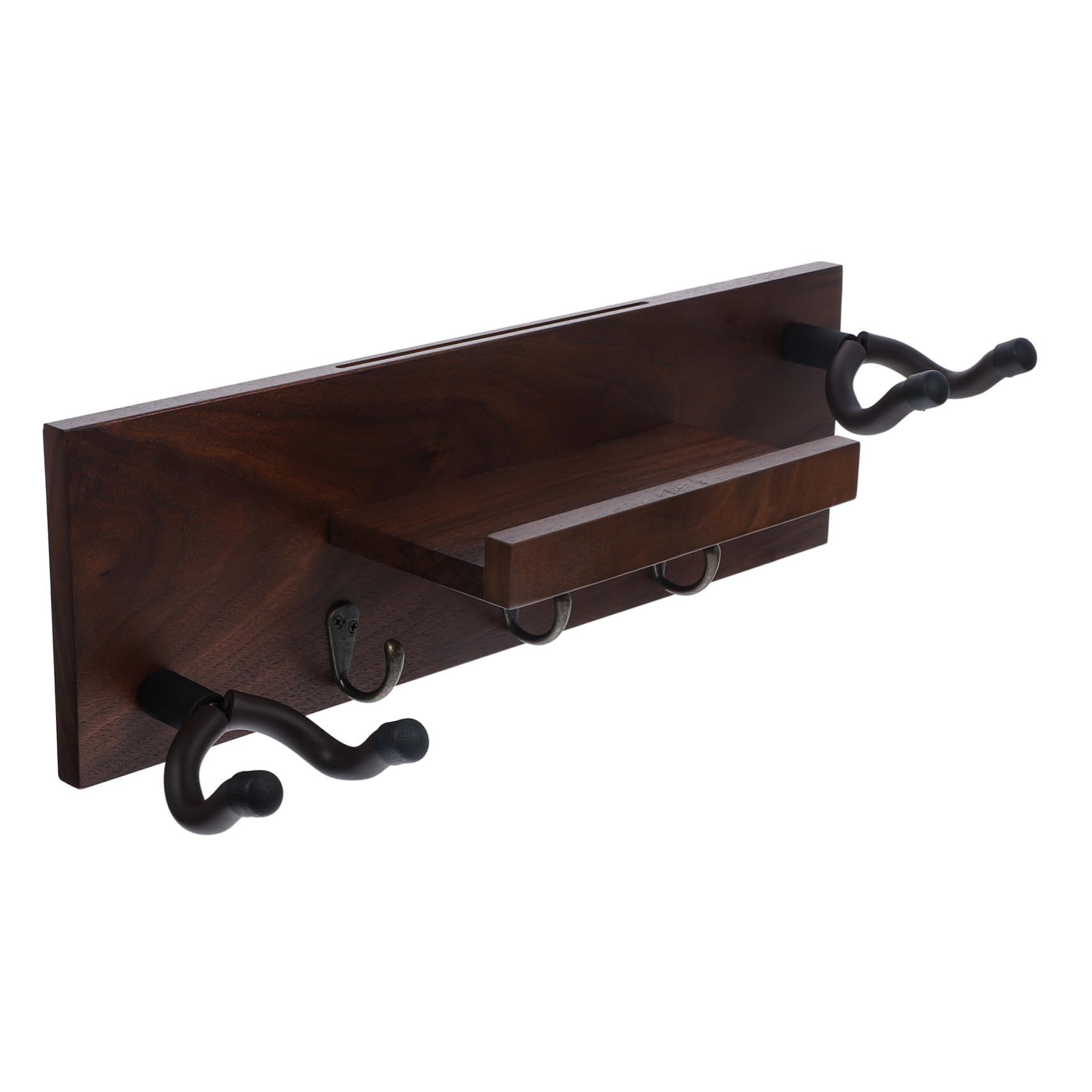 UKCOCO Soporte de Pared para Ukeleles y Violines Rack Colgador Multifuncional Nogal para Almacenar Instrumentos de Cuerda de Forma Segura y Estable