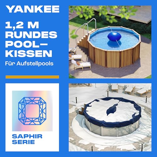 Yankee Rundes Poolkissen Winter Ø120 cm | Aufblasbares Pool Luftkissen für Poolabdeckung Winter | rundes, kältebeständiges & reißfestes PVC Schutzkissen zum Überwintern des Pools
